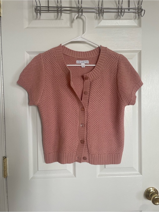 And Now This Sweaters - And Now This Dusty Rose Short-Sleeve Knit Cardigan